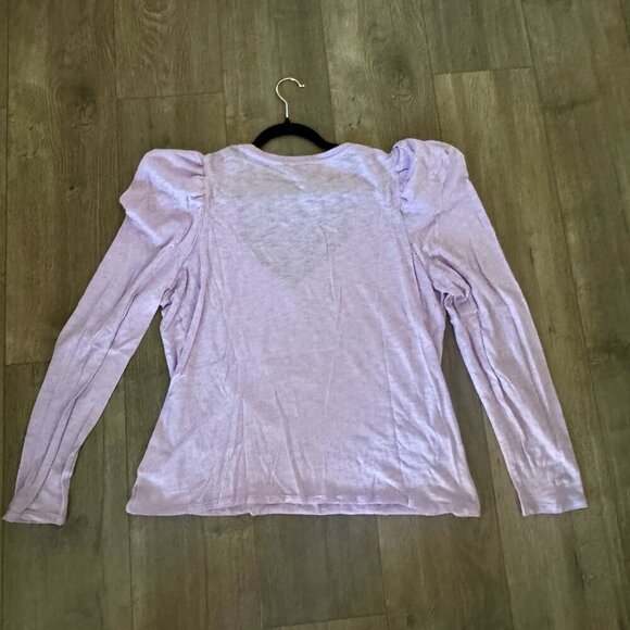 Express Lavender Puff Sleeve V-Neck Top – Size XL - Picture 2 of 4